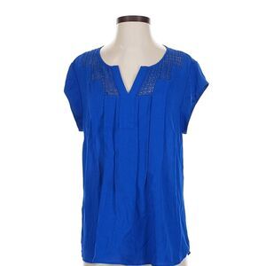 Daniel Rainn Short Sleeve Blouse Royal Blue Size PM